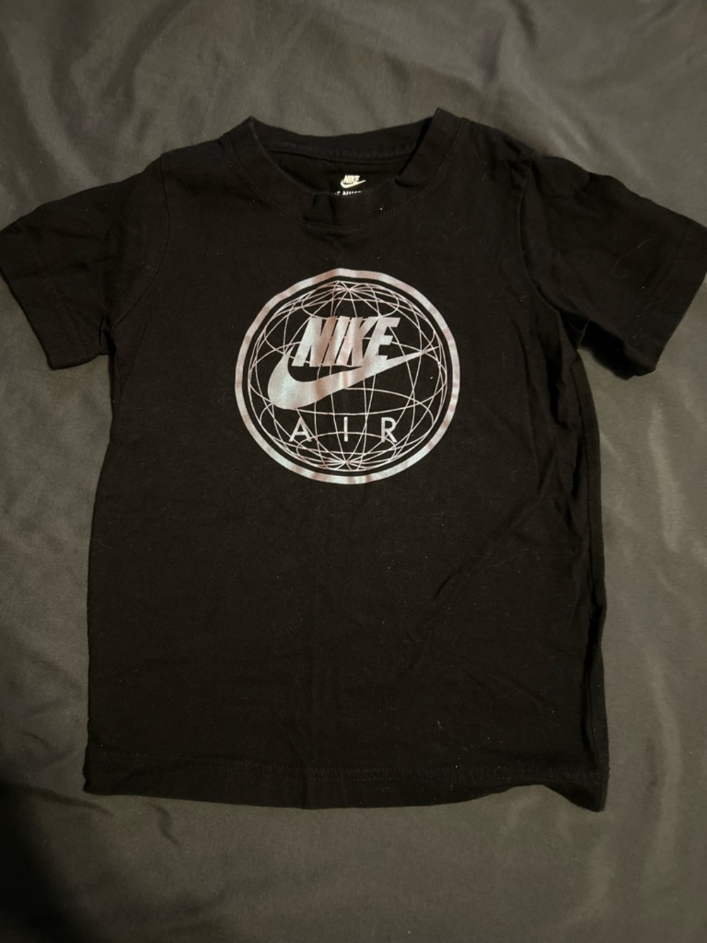 Nike Kids 3-4T Black T-Shirt with Silver Nike Air Logo